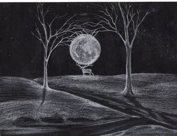 Рисование мелом на бумаге