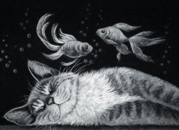 Инна Данченко картины из тополиного пуха