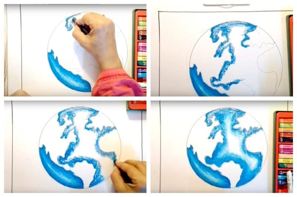 Рисование Глобус и дети