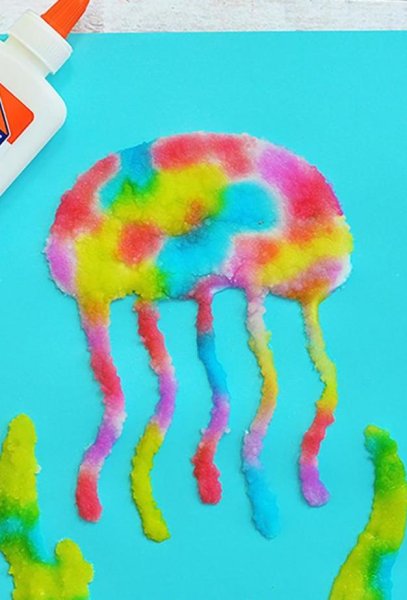 Рисование акварелью , клеем, солью.