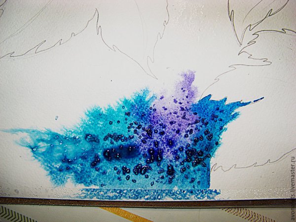 Рисование акварелью и солью