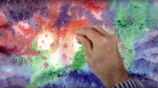 Рисование губкой космос