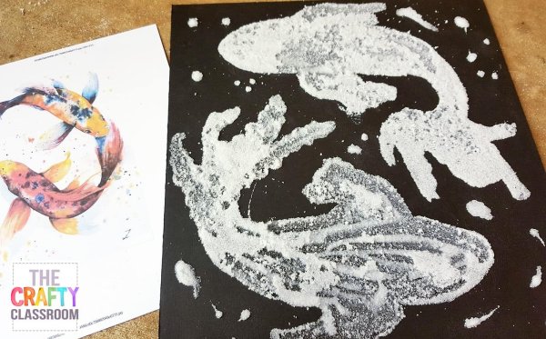 Трафареты для рисования солью и клеем