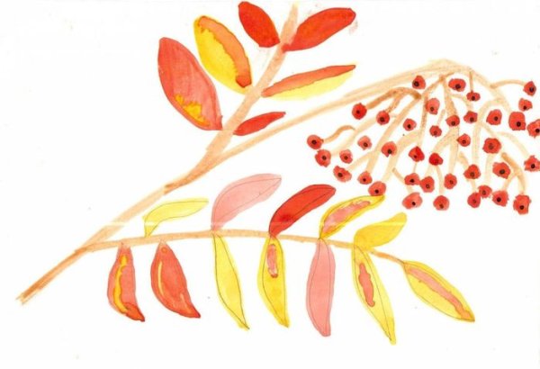 Осенняя веточка для рисования