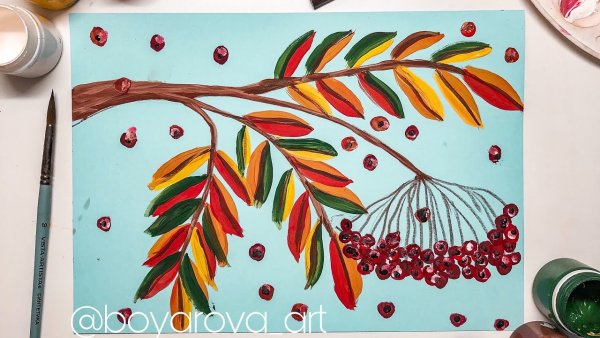 Рисование в подг гр ветка рябины