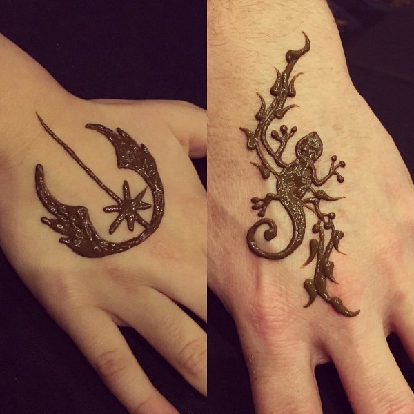 Тату хной на запястье