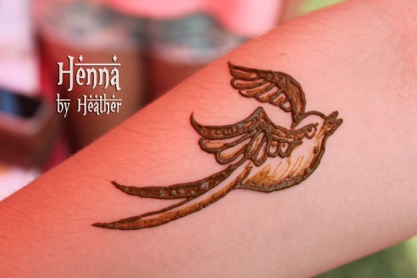 Птички хной на руке