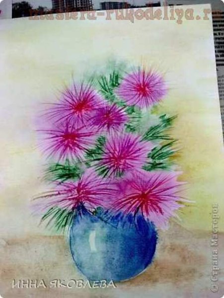 Рисование цветы средняя группа