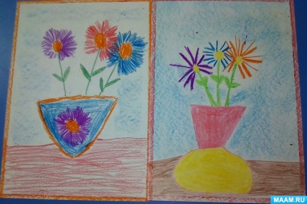 Астры гуашью для детей