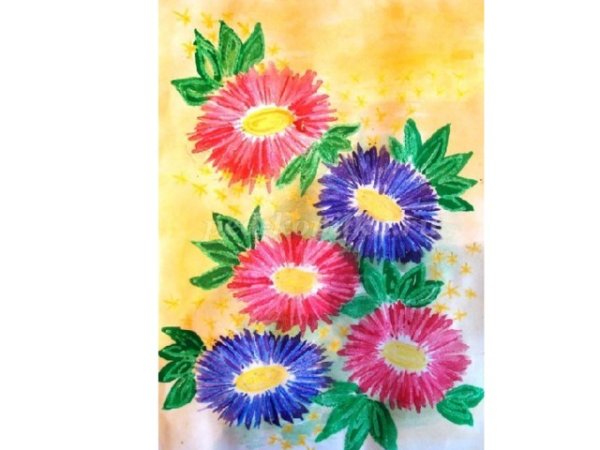 Рисование букет для мамы