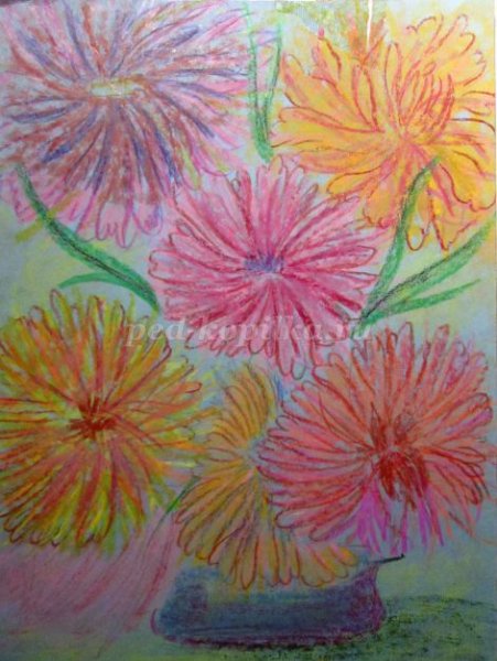 Рисование астры в вазе подготовительная группа