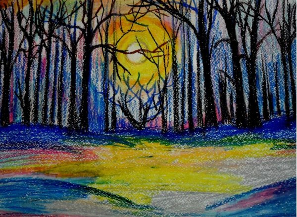 Рисунки масляной пастелью