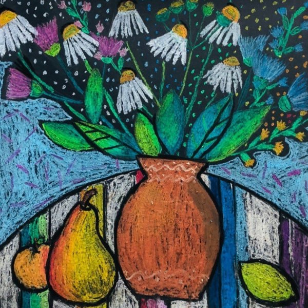 Рисование масляной пастелью для детей