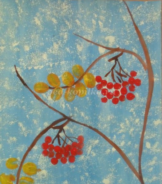 Ветка рябины» (рисование с натуры) (т.с.Комарова, стр.40)