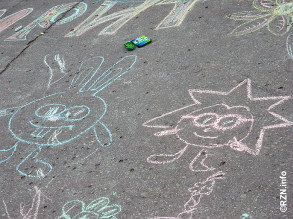 Рисование мелками на асфальте легкие
