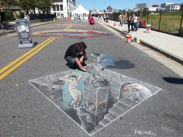 Рисунки мелками