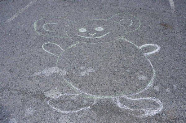 Надписи на асфальте мелками