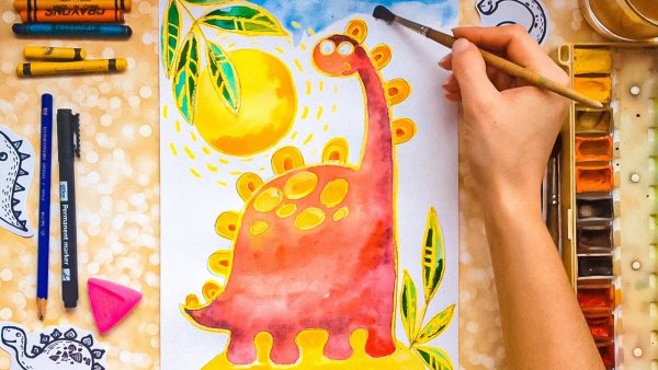 Рисуем восковыми мелками с детьми