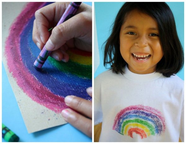 Смешанная техника рисования восковые мелки и акварель