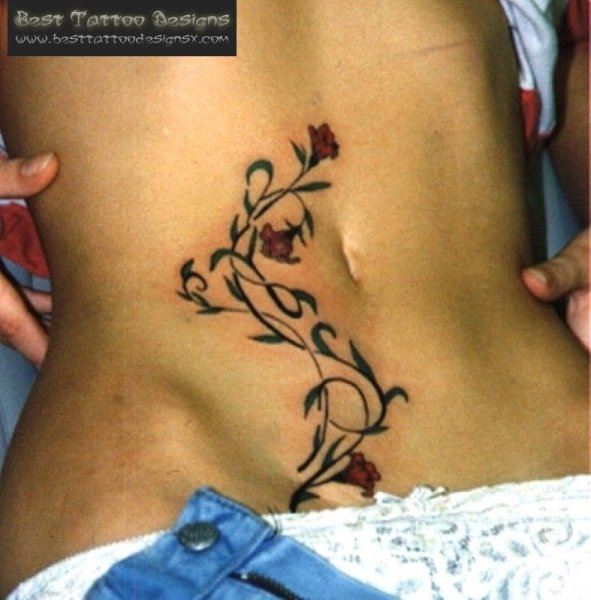 Тату на животе для девушек на шраме