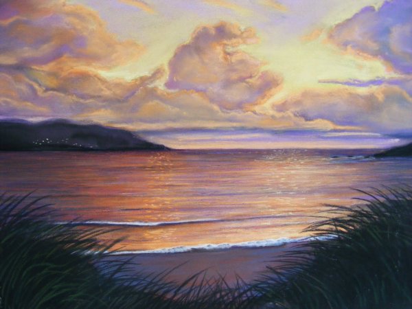 Пейзаж пастелью легкий