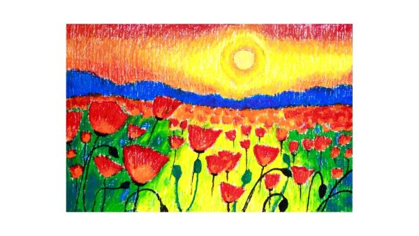 Цветы пастелью для детей