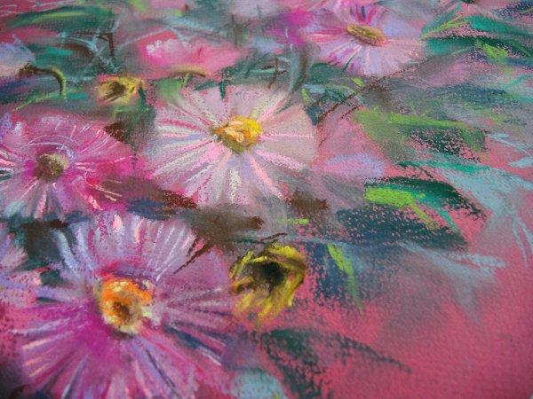 Цветы пастелью сухой