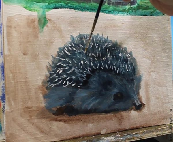 Рисование Ежик красками