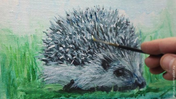 Ежик гуашью