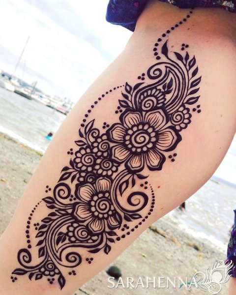 Мехенди цветы