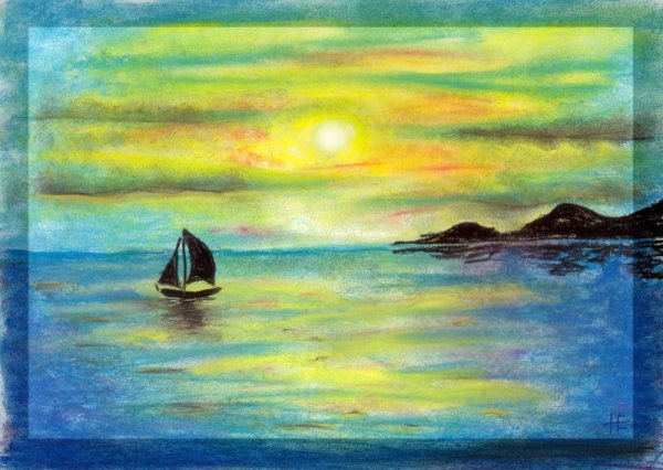 Море восковыми мелками