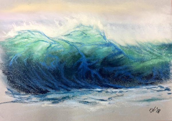 Море масляной пастелью