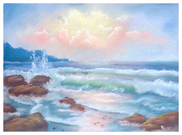 Рисование пастелью море