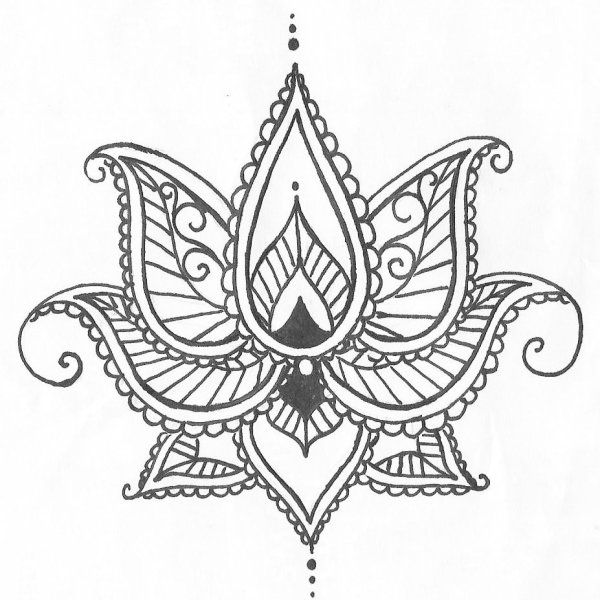 Мехенди тату Лотос