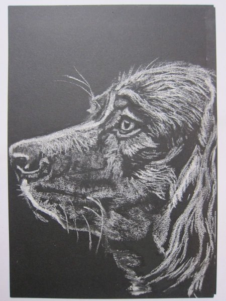 Рисование мелом на бумаге