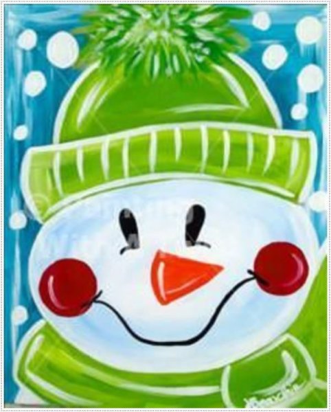 Снеговик живопись