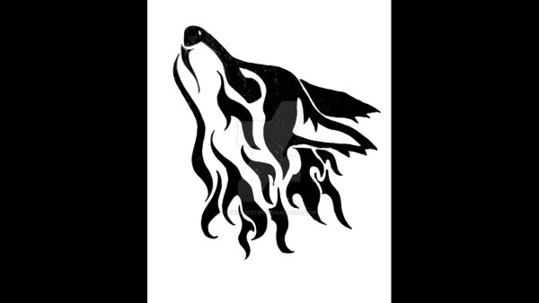 Тату хной волк