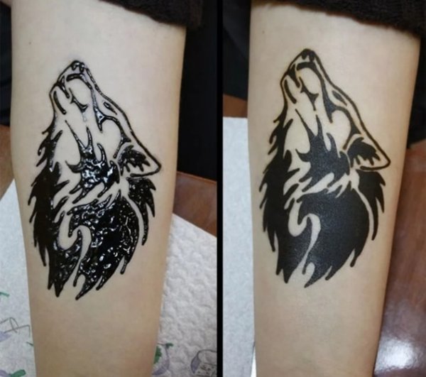 Тотем волка тату