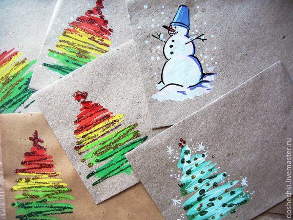 Украсить конверт своими руками на новый год