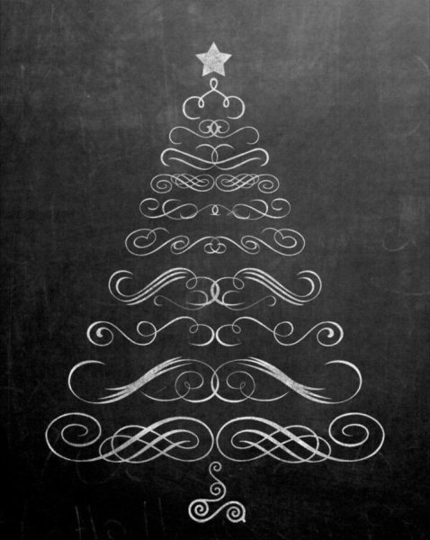 Елка Новогодняя на грифельной доске
