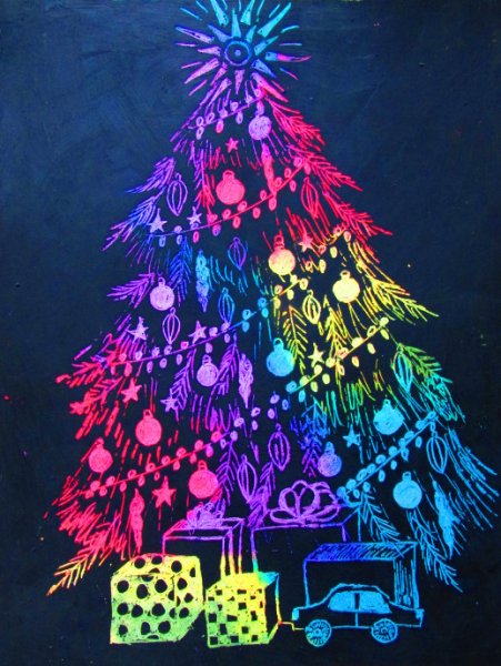 Граттаж Новогодняя елка