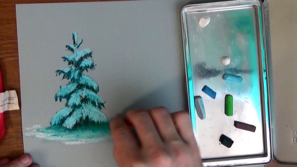 Елка пастелью