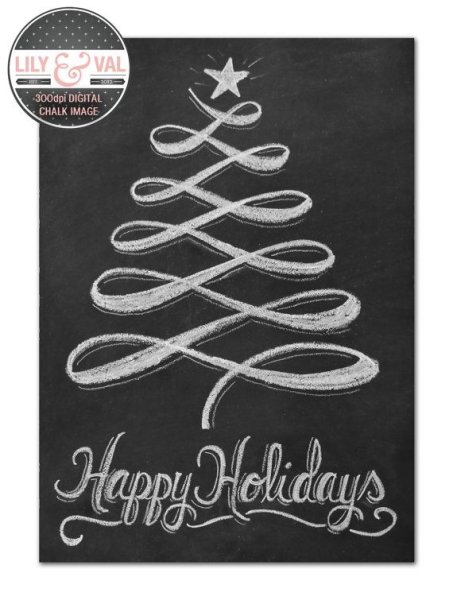 Новогодняя надпись мелом на доске