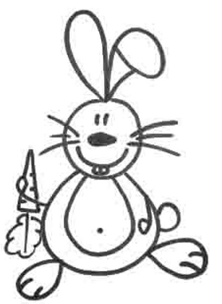 Заяц рисунок мелками