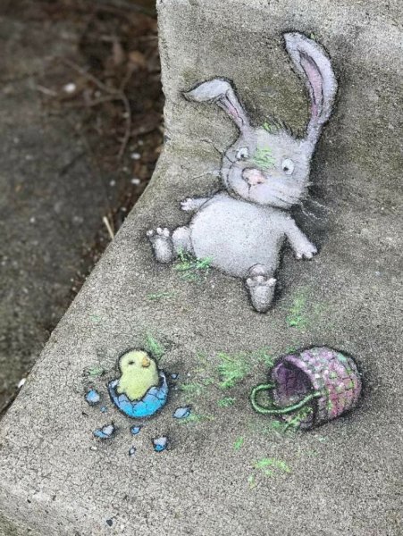 Дэвид Зинн рисунки на асфальте