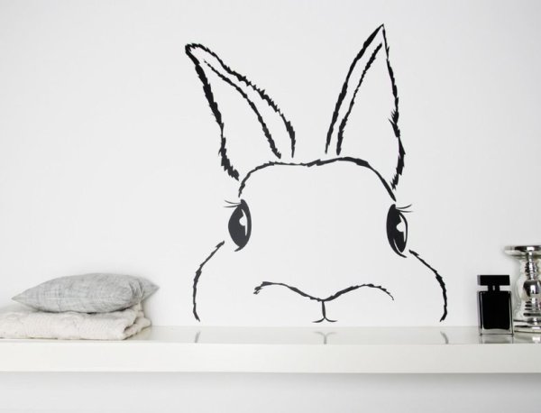 Трафарет для стен кролики