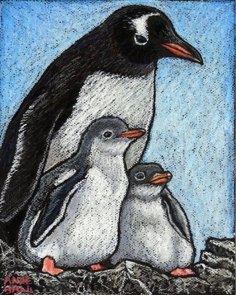 Пингвин пастелью