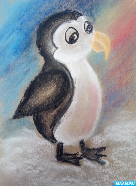 Пингвин пастелью
