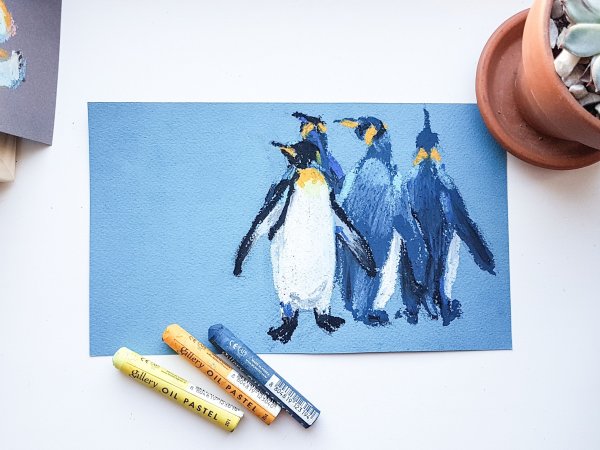 Пингвин пастелью