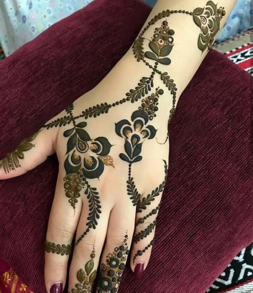 Узоры зеленой хной